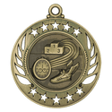 Antique Gold 2 1/4" Track Galaxy Medal