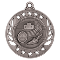 Antique Silver 2 1/4" Track Galaxy Medal