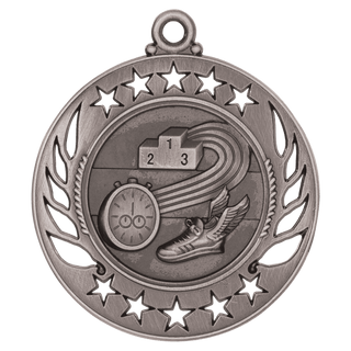 Antique Silver 2 1/4" Track Galaxy Medal
