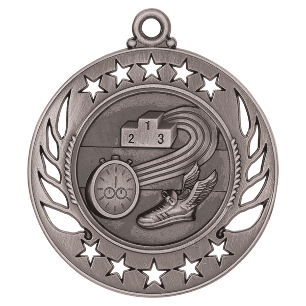 Antique Silver 2 1/4" Track Galaxy Medal