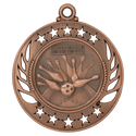 Antique Bronze 2 1/4" Bowling Galaxy Medal