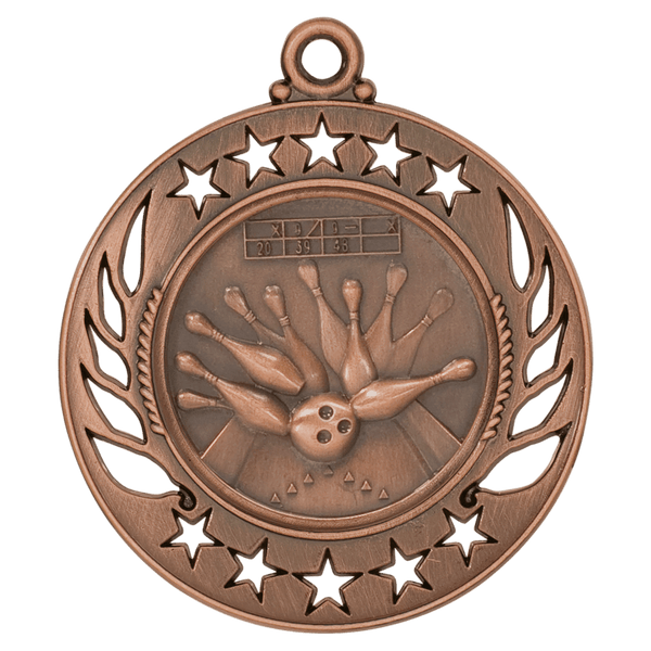 Antique Bronze 2 1/4" Bowling Galaxy Medal