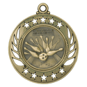 Antique Gold 2 1/4" Bowling Galaxy Medal