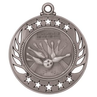Antique Silver 2 1/4" Bowling Galaxy Medal