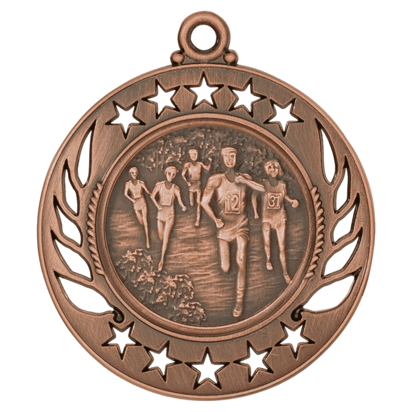 Antique Bronze 2 1/4" Cross Country Galaxy Medal
