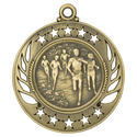 Antique Gold 2 1/4" Cross Country Galaxy Medal