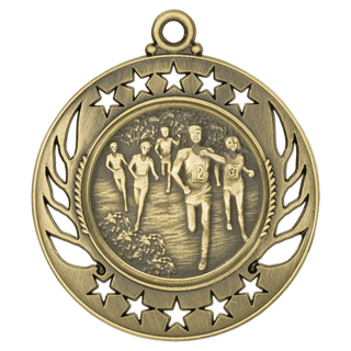 Antique Gold 2 1/4" Cross Country Galaxy Medal