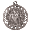 Antique Silver 2 1/4" Cross Country Galaxy Medal
