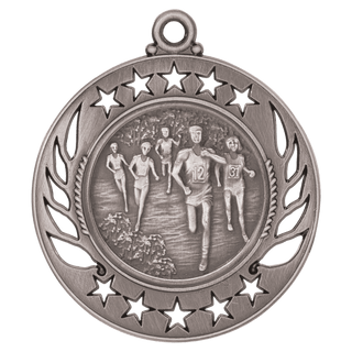 Antique Silver 2 1/4" Cross Country Galaxy Medal