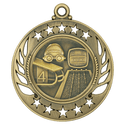 Antique Gold 2 1/4" Swimming Galaxy Medal