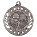 Antique Silver 2 1/4" Swimming Galaxy Medal