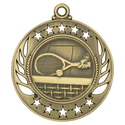 Antique Gold 2 1/4" Tennis Galaxy Medal