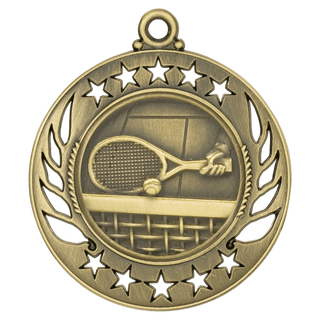 Antique Gold 2 1/4" Tennis Galaxy Medal