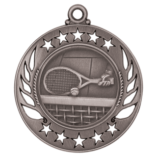 Antique Silver 2 1/4" Tennis Galaxy Medal