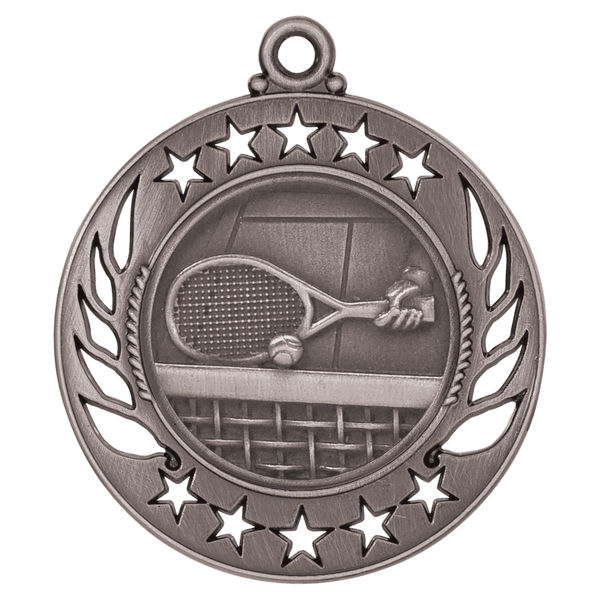 Antique Silver 2 1/4" Tennis Galaxy Medal
