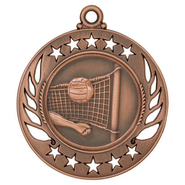 Antique Bronze 2 1/4" Volleyball Galaxy Medal
