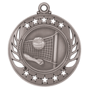 Antique Silver 2 1/4" Volleyball Galaxy Medal