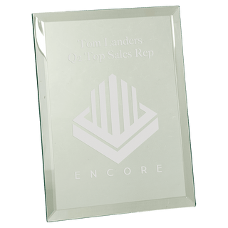 Clear 8" x 10" Glass Mirror Plaque