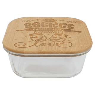 27 oz. Square Glass Container with Bamboo Lid