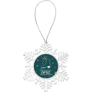 2-Sided Clear Plastc Snowflake Ornament with Silver String