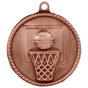 Antique Bronze 2" Basketball High Relief Medal
