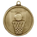 Antique Gold 2" Basketball High Relief Medal