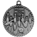 Antique Silver 2" Bowling High Relief Medal