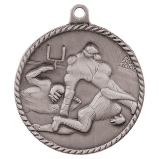 Antique Silver 2" Football High Relief Medal