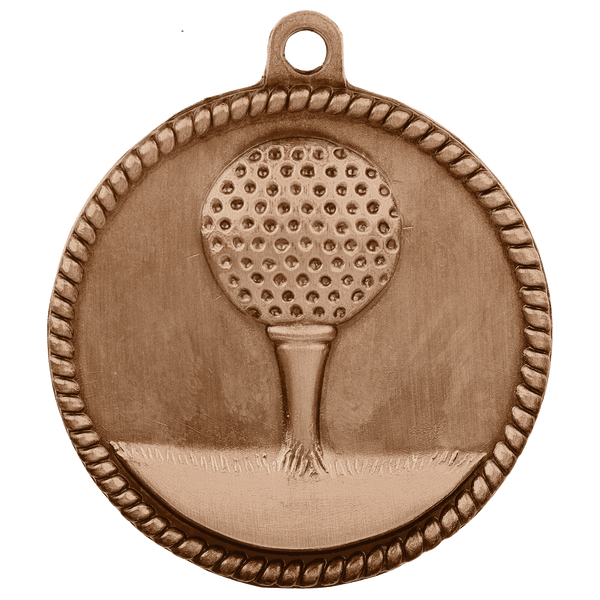 Antique Bronze 2" Golf High Relief Medal
