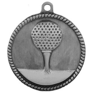 Antique Silver 2" Golf High Relief Medal