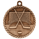 Antique Bronze 2" Hockey High Relief Medal