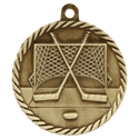 Antique Gold 2" Hockey High Relief Medal
