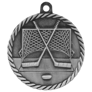 Antique Silver 2" Hockey High Relief Medal