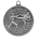 Antique Silver 2" Martial Arts High Relief Medal