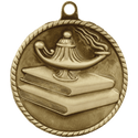 Antique Gold 2" Lamp of Knowledge High Relief Medal