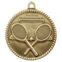 Antique Gold 2" Tennis High Relief Medal