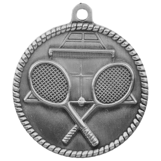 Antique Silver 2" Tennis High Relief Medal