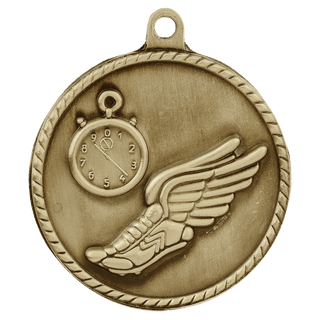 Antique Gold 2" Track High Relief Medal