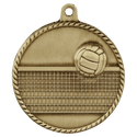 Antique Gold 2" Volleyball High Relief Medal