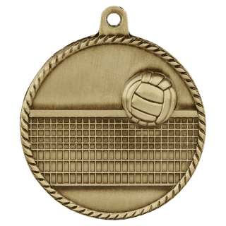 Antique Gold 2" Volleyball High Relief Medal