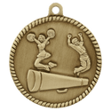 Antique Gold 2" Cheer High Relief Medal