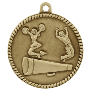 Antique Gold 2" Cheer High Relief Medal