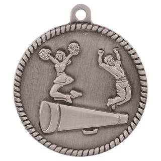 Antique Silver 2" Cheer High Relief Medal