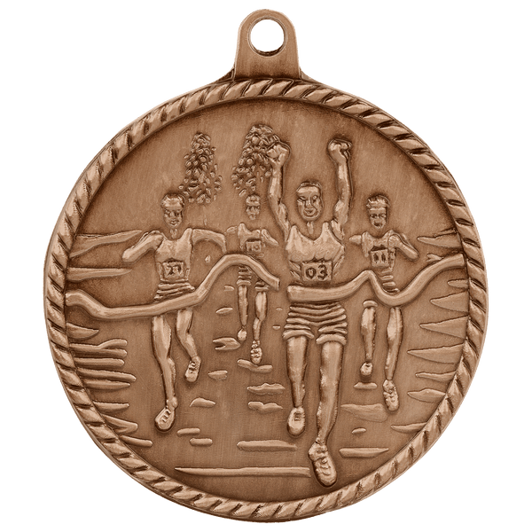 Antique Bronze 2" Cross Country High Relief Medal