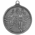 Antique Silver 2" Cross Country High Relief Medal