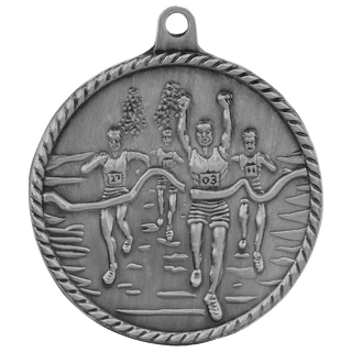 Antique Silver 2" Cross Country High Relief Medal