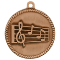 Antique Bronze 2" Music High Relief Medal