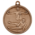 Antique Bronze 2" Male Gymnastics High Relief Medal