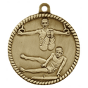 Antique Gold 2" Male Gymnastics High Relief Medal