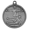 Antique Silver 2" Male Gymnastics High Relief Medal